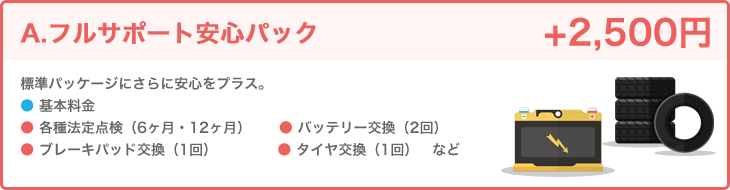 A.フルサポート安心パック　+2,500円